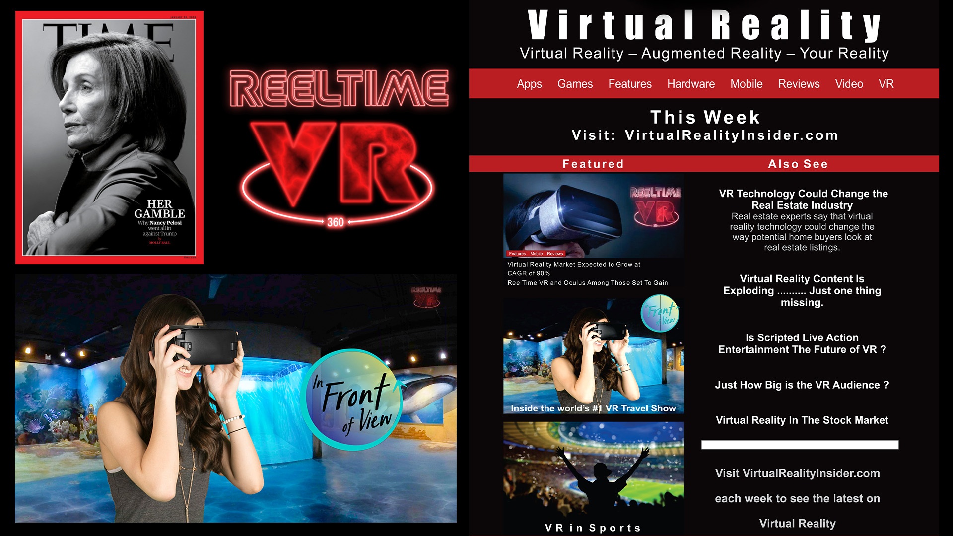 The TIME Magazine and Virtual Reality Insider promotion featuring In Front of View as the world’s number one VR travel show